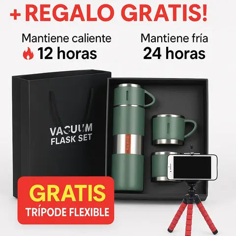Temperatura Ideal por Horas: Termo y Tazas de Acero Pro + Obsequio